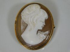 A 9ct gold mounted cameo