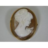 A 9ct gold mounted cameo