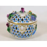 An early 20thC. reticulated Dresden porcelain pot