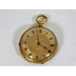 An 18ct gold ladies pocket watch a/f