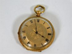 An 18ct gold ladies pocket watch a/f