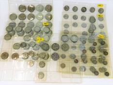 A quantity of British pre-1947 white metal coinage
