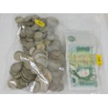 A bag of British pre-1947 white metal coinage appr