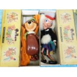 Two 1960's boxed Pelham puppets Yogi Bear & McBoozle
