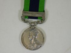 A King George V medal with Afghanistan bar bearing