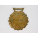 A 19thC. Welsh horse brass engraved Evans Haverfor