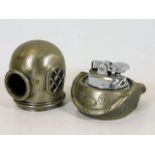 A novelty table lighter as divers helmet