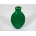 A 1930's Chinese jade style glass snuff bottle