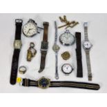 A quantity of mostly vintage watches & other items