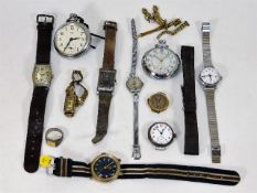 A quantity of mostly vintage watches & other items