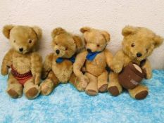 An early 20thC. bear & three other vintage bears