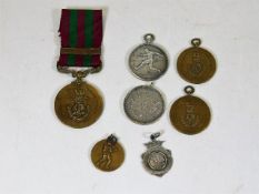 A small quantity of sporting medals won by T. Hard