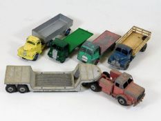 A Dinky diecast low loader 986 & four other Dinky