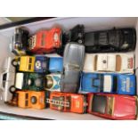 A boxed quantity of diecast cars including Corgi,
