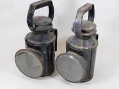 Two British Rail railway lamps