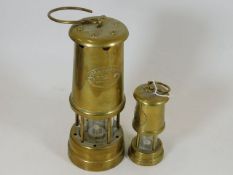 Two brass miners lamps