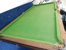 A six foot slate bed snooker table & accessories