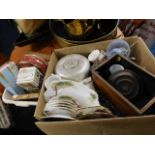 A box of various sundry items including ceramics &