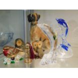 A Waterford Crystal dolphin, a Holland boxer dog &