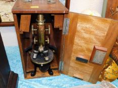 A Himmler brass microscope in box