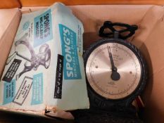 A set of scales, books & other kitchenwares