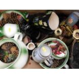 A boxed quantity of sundry ceramics & other items