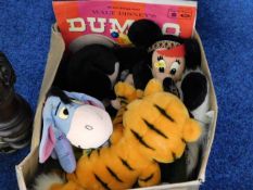 A Disney Dumbo LP & a box of soft toys