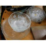 A small quantity of decorative glass fruit & desse