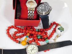 A Rotary sports watch & other watches & costume je