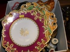 Four late 19thC. decorative plates & other ceramic