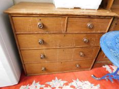 A 19thC. pitch pine chest of drawers