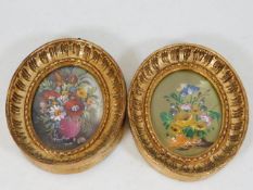 Two gilt framed miniature oils