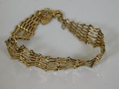 A 9ct gold gate bracelet