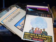 A boxed quantity of LP's including Cat Stevens, El