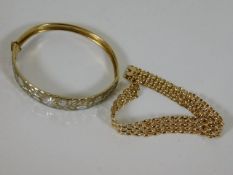 A 9ct gold bangle & a 9ct gold linked bracelet