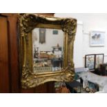 A decorative gilt framed mirror