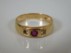 A small 18ct gold ruby & diamond ring