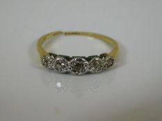 A small 18ct gold diamond ring a/f