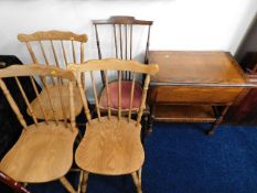 Four chairs & a small drop leaf table