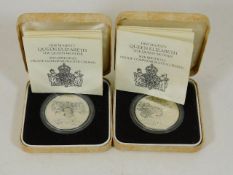 Two silver proof crowns