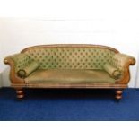 A Victorian upholstered chesterfield sofa