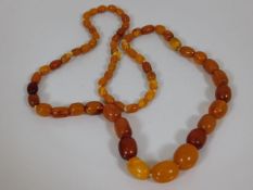 A set of Victorian amber beads approx. 37g