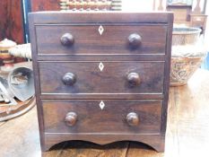 A 19thC. mahogany apprentice piece chest of drawer