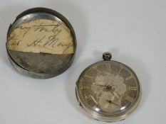 A 19thC. silver dial English silver cased fusee po