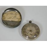A 19thC. silver dial English silver cased fusee po