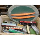 A boxed quantity of 00 gauge tin plate railway car