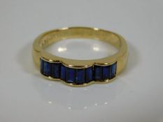 A fine 1920's art deco 18ct gold ring set with sap