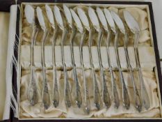 A cased set of French silver tea spoons