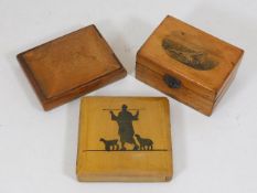 A mauchline ware box depicting Hastings & two othe