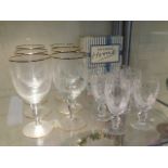 Four vintage Waterford crystal sherry glasses, six